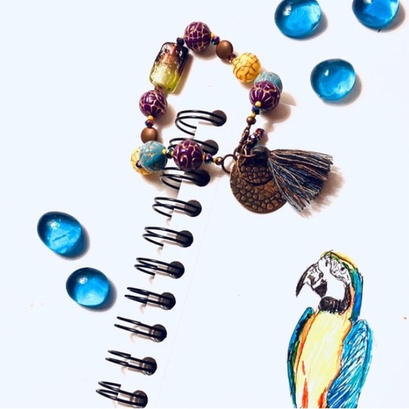 Mardi Gras Party Gras Handmade Tassle Bracelet by McGlamorous - Picture 2 of 12